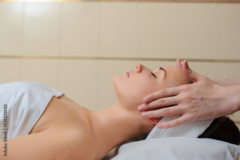 Spa procedure of head massage. Spa procedure of head massage.