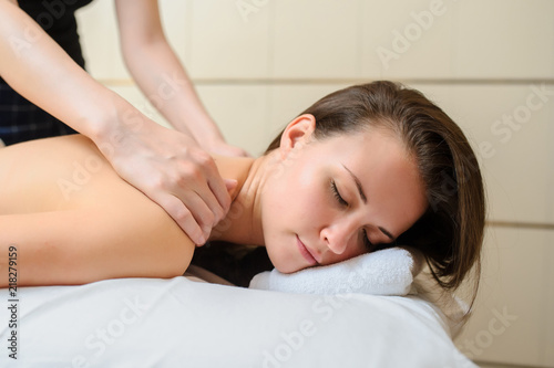 Spa procedure of neck massage