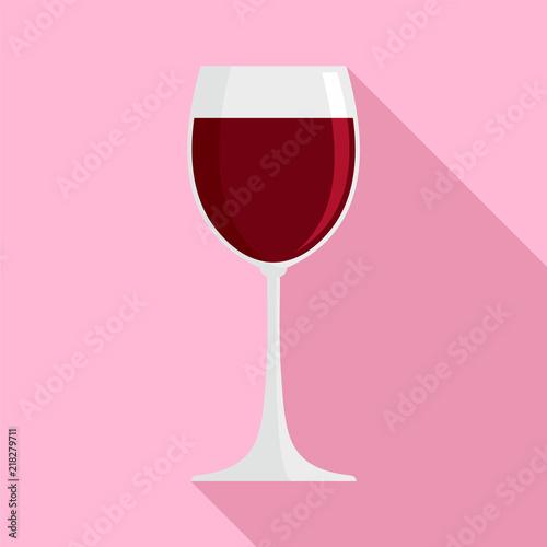 Glass of red wine icon. Flat illustration of glass of red wine vector icon for web design