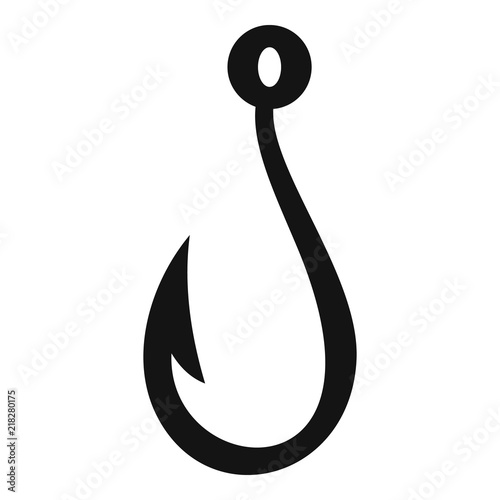 Summer fishing hook icon. Simple illustration of summer fishing hook vector icon for web design isolated on white background photo