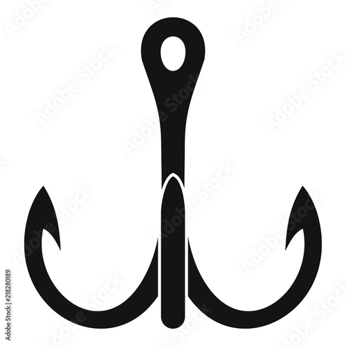 Winter fishing hook icon. Simple illustration of winter fishing hook vector icon for web design isolated on white background photo