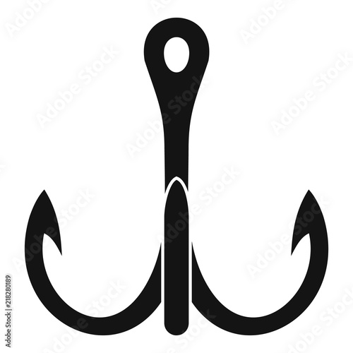 Winter fishing hook icon. Simple illustration of winter fishing hook vector icon for web design isolated on white background