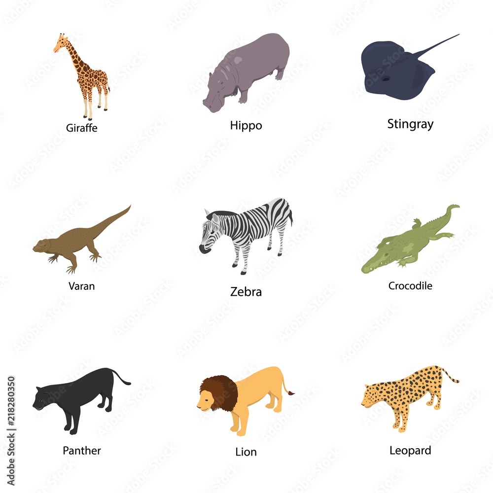 Fototapeta premium Stockbreeding icons set. Isometric set of 9 stockbreeding vector icons for web isolated on white background