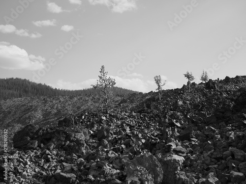 Rugged terrain of the Big Obsidian Flow 