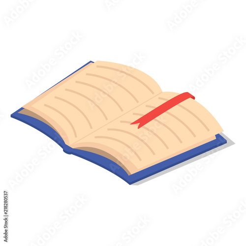 Open first school book icon. Isometric of open first school book vector icon for web design isolated on white background