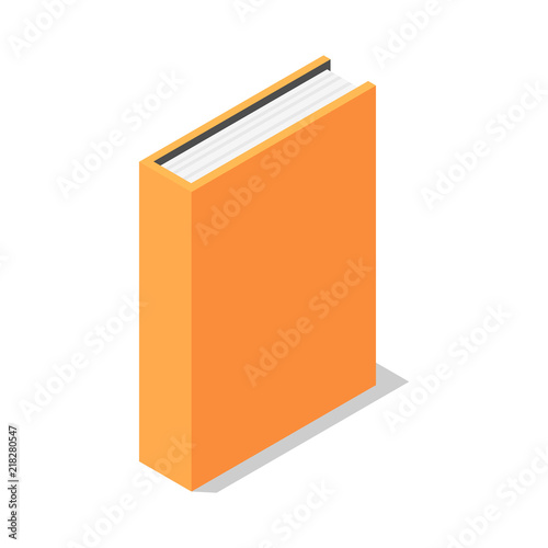 Orange book stand vertical icon. Isometric of orange book stand vertical vector icon for web design isolated on white background
