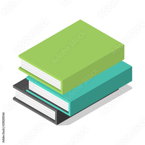 Pack of books on table icon. Isometric of pack of books on table vector icon for web design isolated on white background