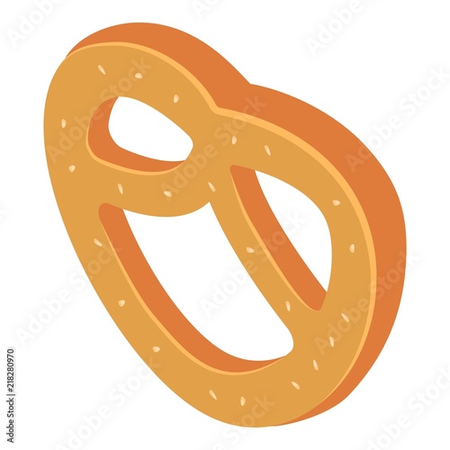 Fresh hot pretzel icon. Isometric of fresh hot pretzel vector icon for web design isolated on white background