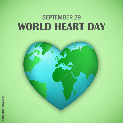 September world heart day concept background. Realistic illustration of september world heart day vector concept background for web design