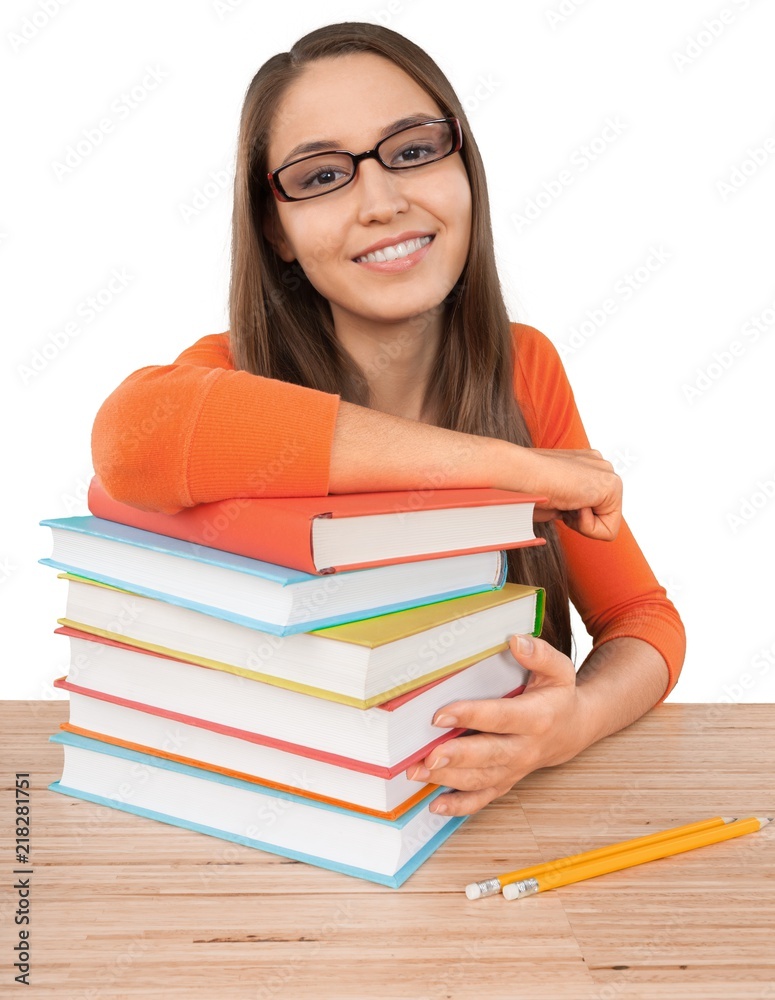 Beautiful young female student ready for learning Beautiful young female student ready for learning