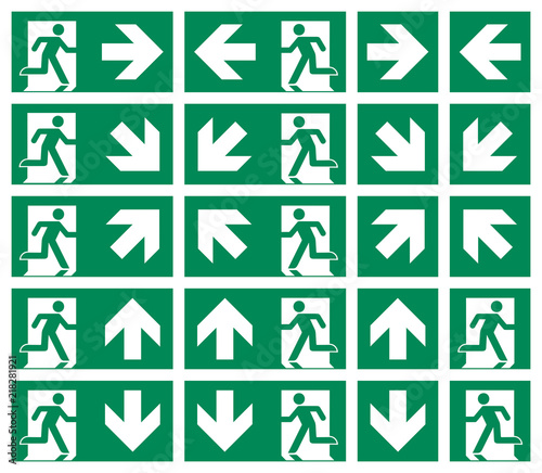 Set Notausgang Fluchtweg 