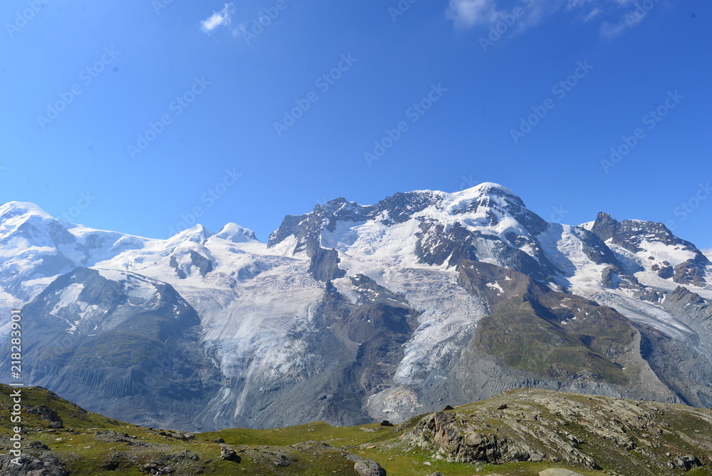 Gebirgsmassiv Monte Rosa in den Walliser Alpen 