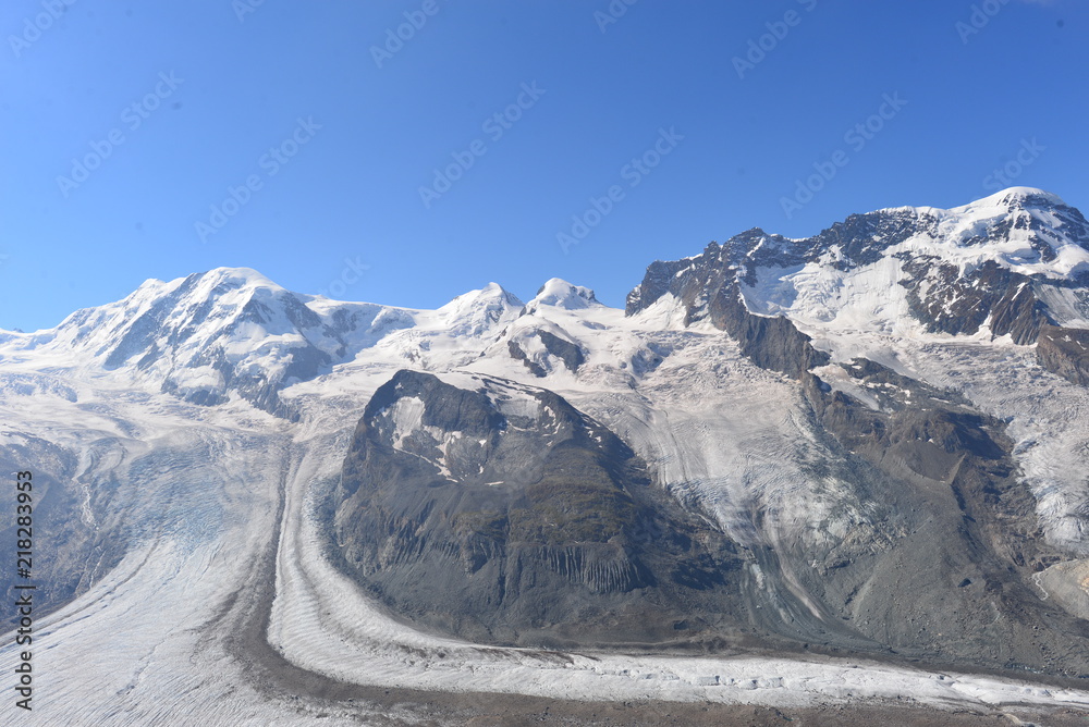 Gebirgsmassiv Monte Rosa in den Walliser Alpen Stock Photo  Adobe Stock