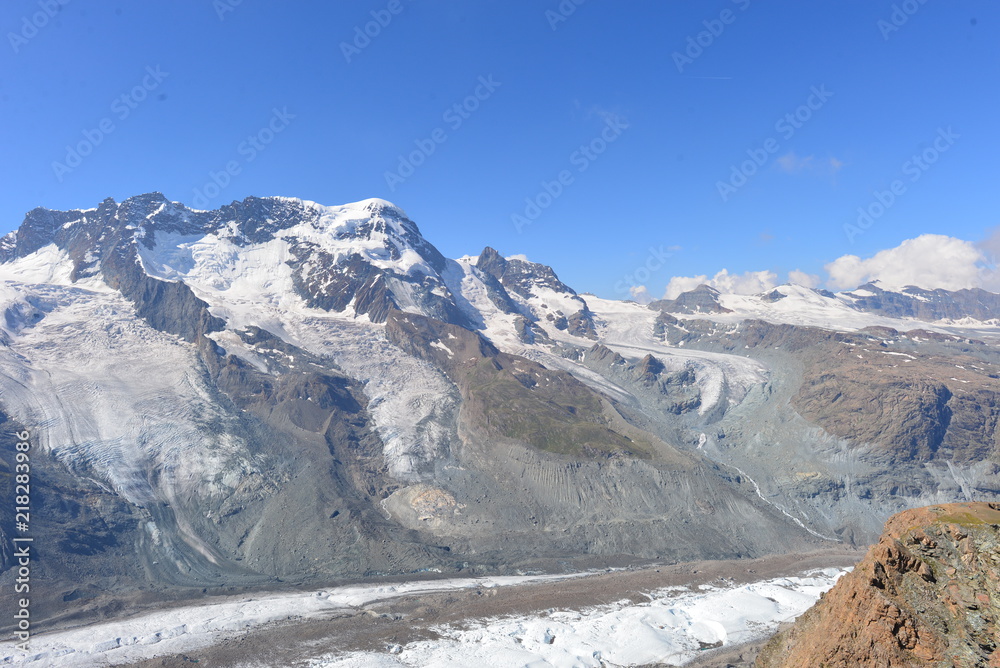 Gebirgsmassiv Monte Rosa in den Walliser Alpen Stock Photo  Adobe Stock