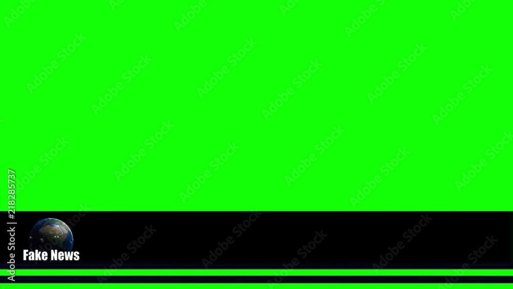 Fake News Animated Lower Third Overlay - 4k Green Screen Chroma Key Background Fake News Animated Lower Third Overlay - 4k Green Screen Chroma Key Background