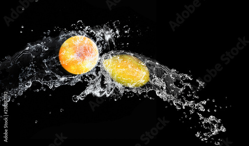 citrus fruits underwater
