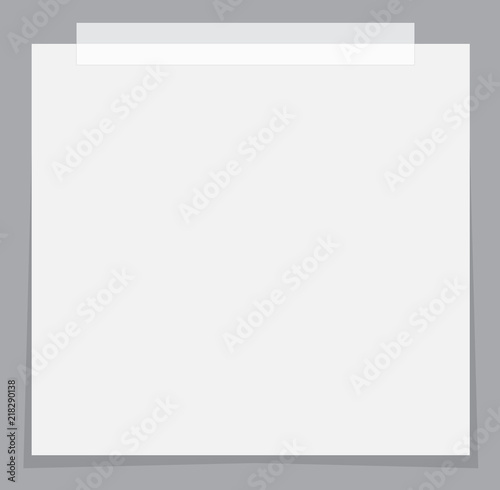 white paper stickers icon with shadow on gray background. flat style. white stick note paper icon for your web site design, logo, app, UI. note paper and sticker symbol.