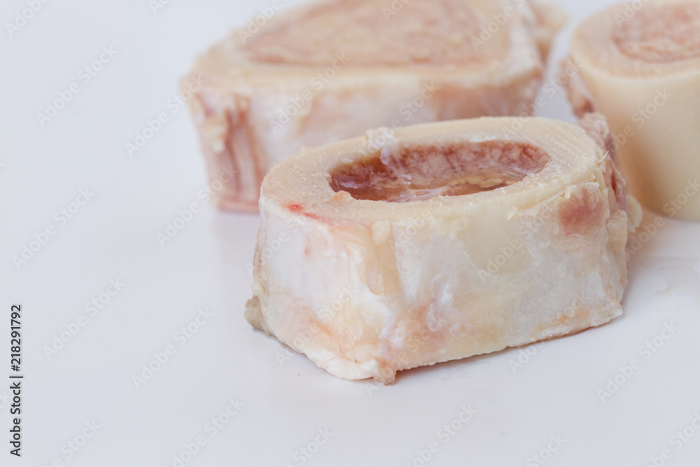 Bones for Beef Bone Broth isolated on a white background