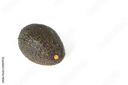 Single Avocado isolated on a white background