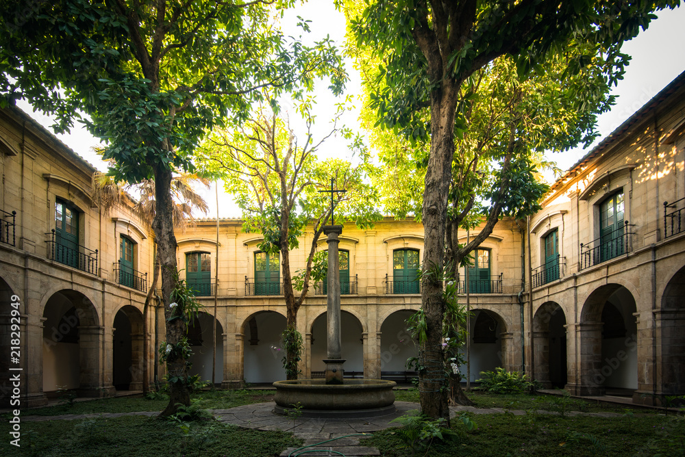Inner Garden of Portuguese Colonial Architecture Building