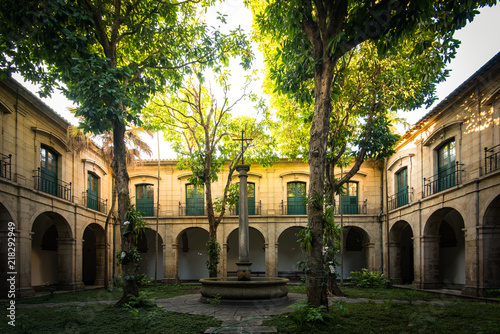 Inner Garden of Portuguese Colonial Architecture Building © Donatas Dabravolskas
