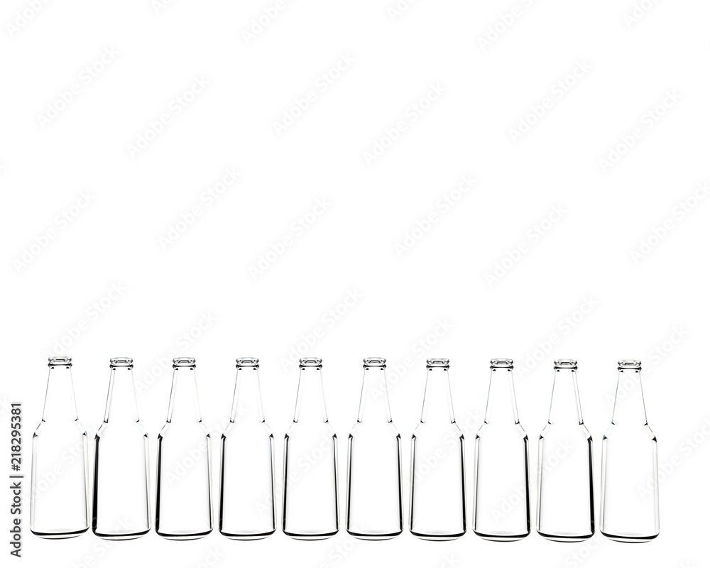 Bottle glass like Jing that break out of the white background illustration 3D. Bottle glass like Jing that break out of the white background illustration 3D.