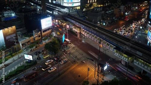 A timelapse of the Asok intersection in Bangkok photo