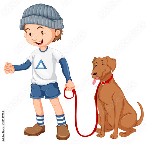 Boy with his dog