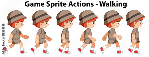 Game sprite actions walking