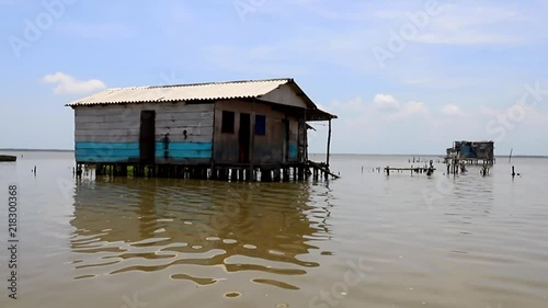 Silt homes of the fishermen in Sienaga Grande, Santa Marta, Colombia photo