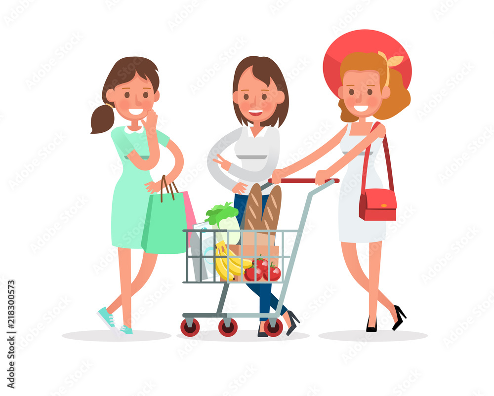 Shopping women characters vector design. no5 Shopping women characters vector design. no5