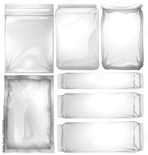 Set of plastic packages