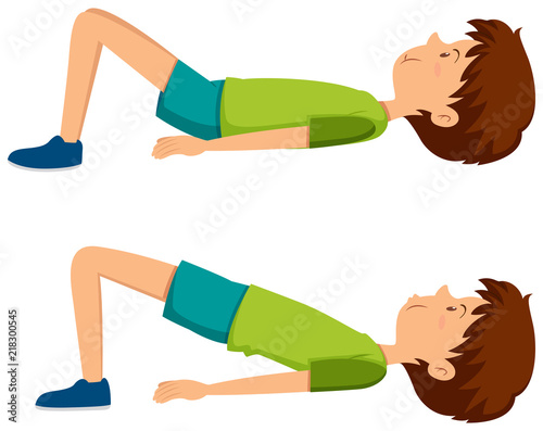 Boy doing hip exercises