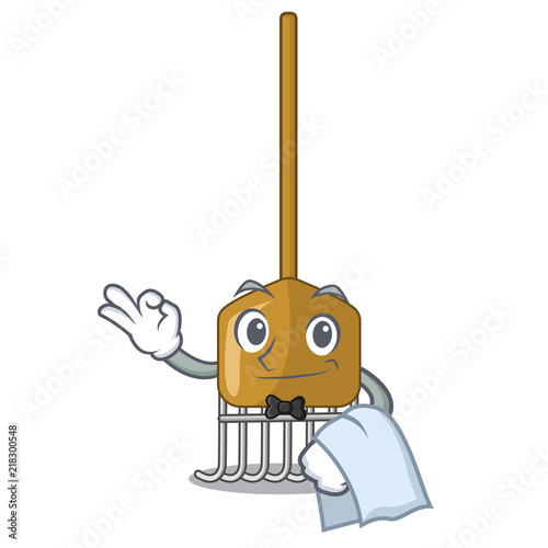 Waiter Garden rake Agriculture tool mascot