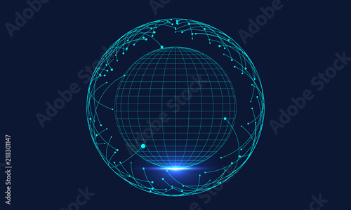 point and line composed world map,representing the global,Global network connection,international meaning,big data background illustration, artificial intelligence