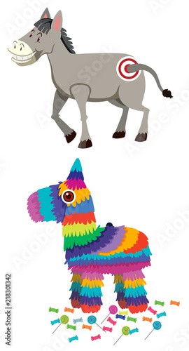 Donkey and pinata set