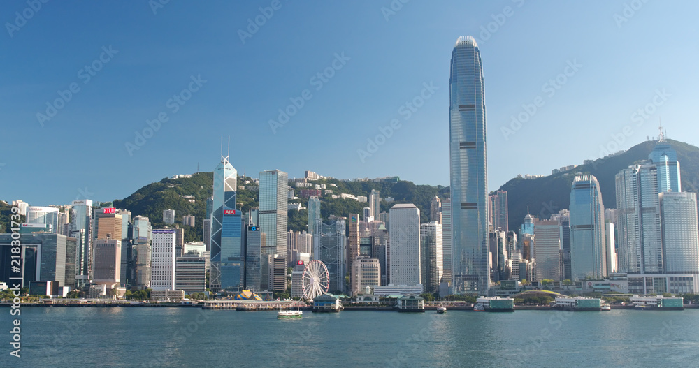 Naklejka premium Hong Kong city urban