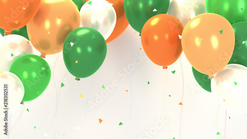 Photography Green, orange and white balloons party