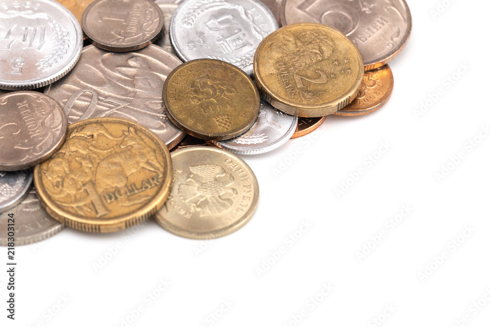 A Mix of Coins from Various Countries A Mix of Coins from Various Countries