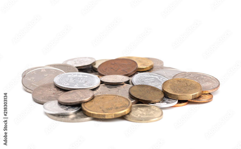 A Mix of Coins from Various Countries A Mix of Coins from Various Countries