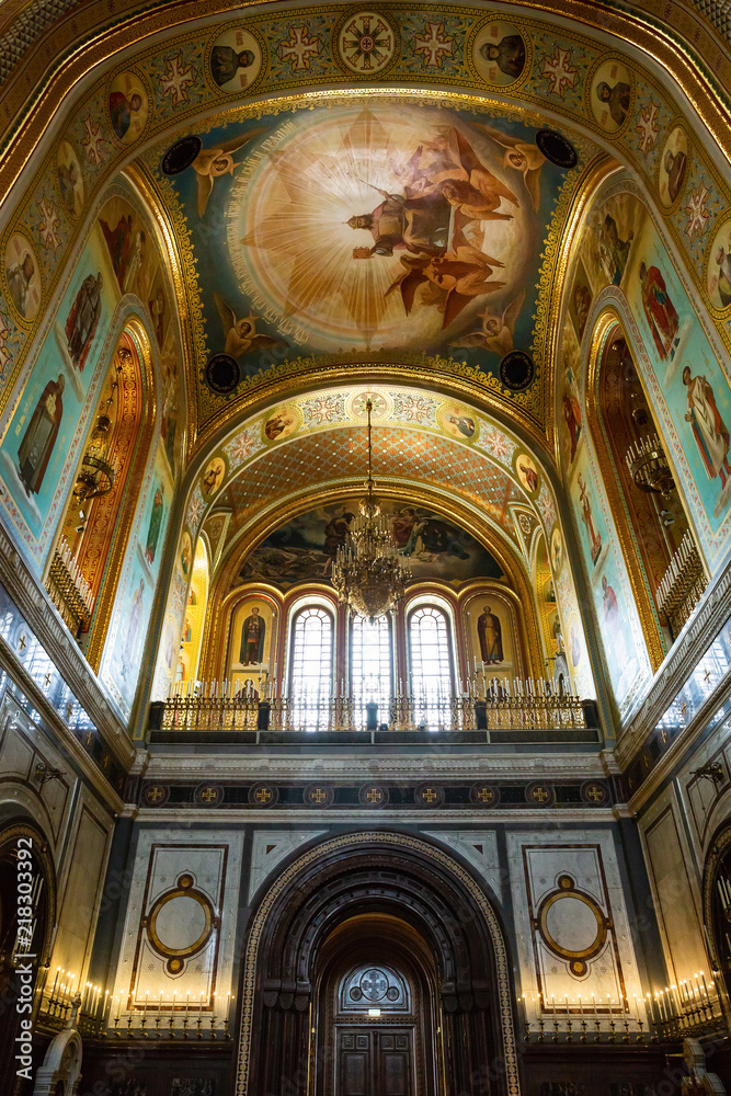 Interior in Cathedral of Christ the Savior in Moscow. Russia.