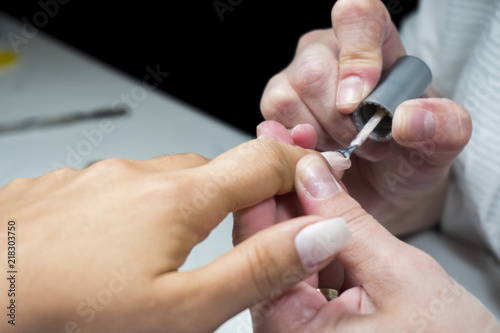nail beauty process  polishing and painting
