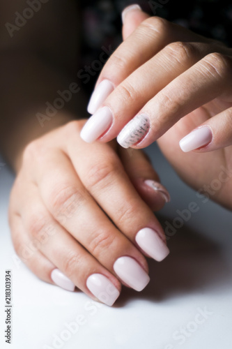 nail beauty process  polishing and painting