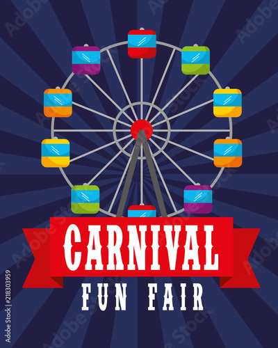 ferris wheel retro poster carnival fun fair