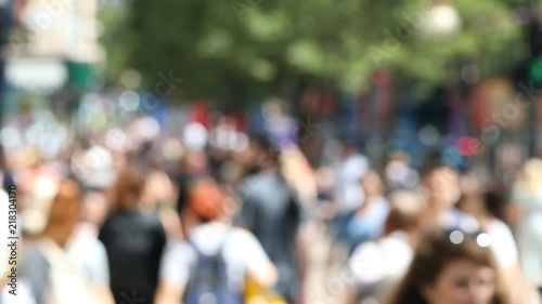 Abstract View Of Shoppers On Oxford Street In London UK photo