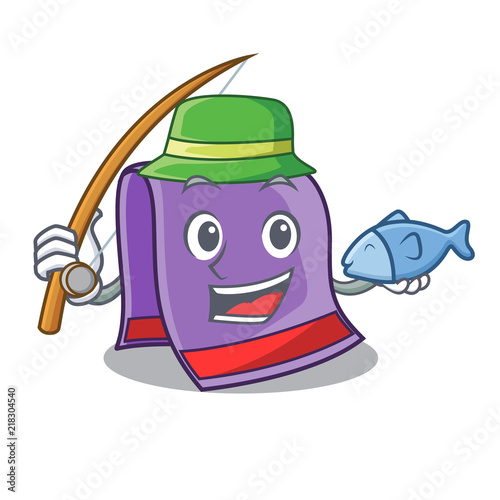 Fishing towel on the wooden rack character