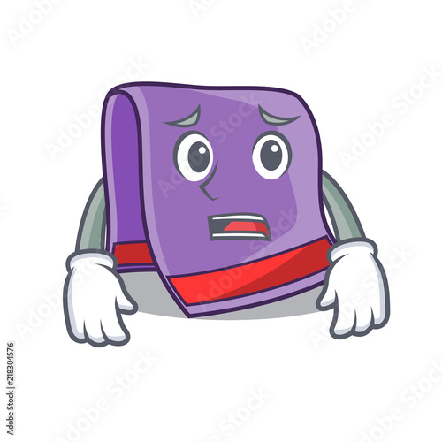 Afraid towel on the wooden rack character