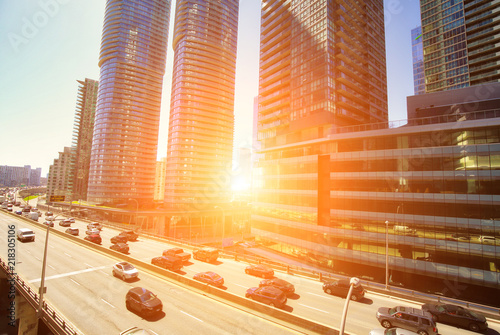 Canvas Print Skyline of Toronto financial district