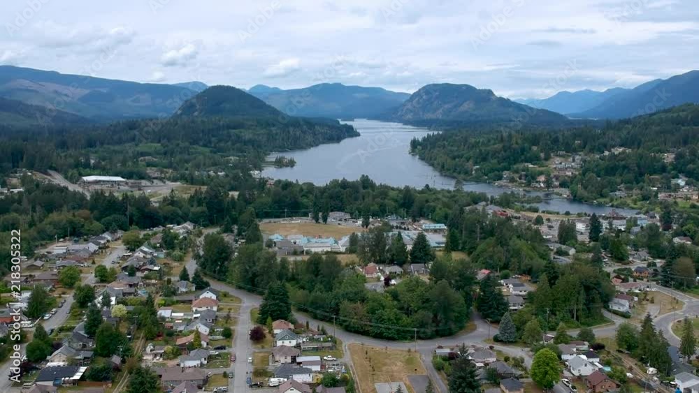 Small town drone shot Small town drone shot