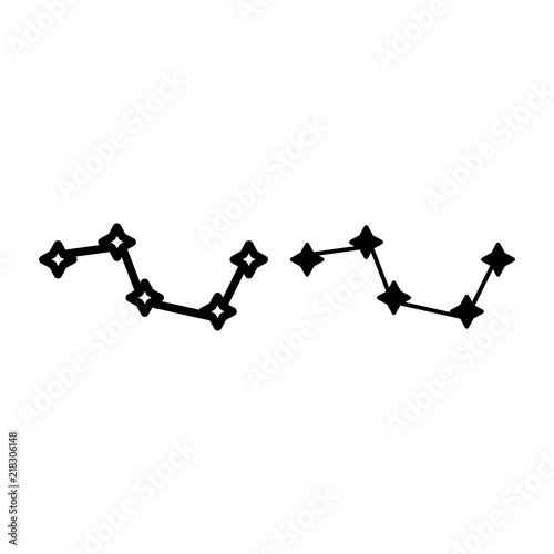 Constellation Ursa Major line and glyph icon. Big dipper constellation vector illustration isolated on white. The great bear outline style design, designed for web and app. Eps 10.